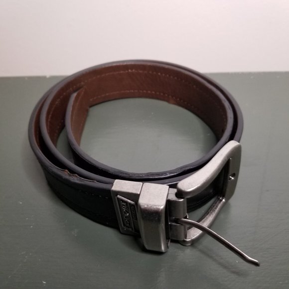 Dickies Reversible Black/Brown Leather Belt, 41" - Picture 1 of 8
